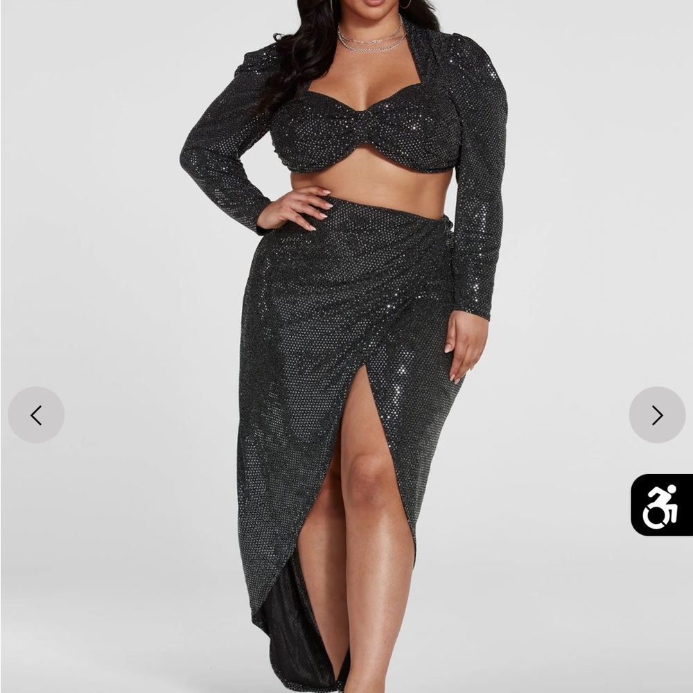 Elegant Black Sequin Skirt